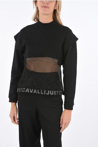 Crew-neck sweatshirt with mesh detail Größe S - Just Cavalli - Modalova