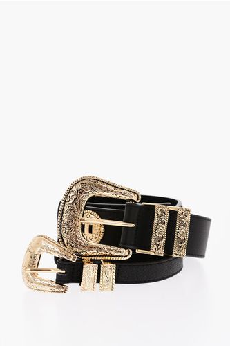Grained-leather WESLEY Double-strap Belt with Gold-toned Har Größe S - B-Low The Belt - Modalova