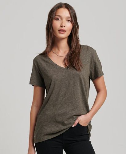 Women's Strukturiertes T-Shirt mit V-Ausschnitt - Größe: 44 - Superdry - Modalova
