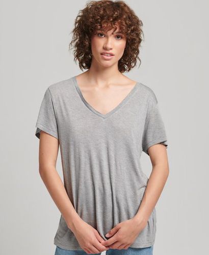Women's Strukturiertes T-Shirt mit V-Ausschnitt - Größe: 40 - Superdry - Modalova