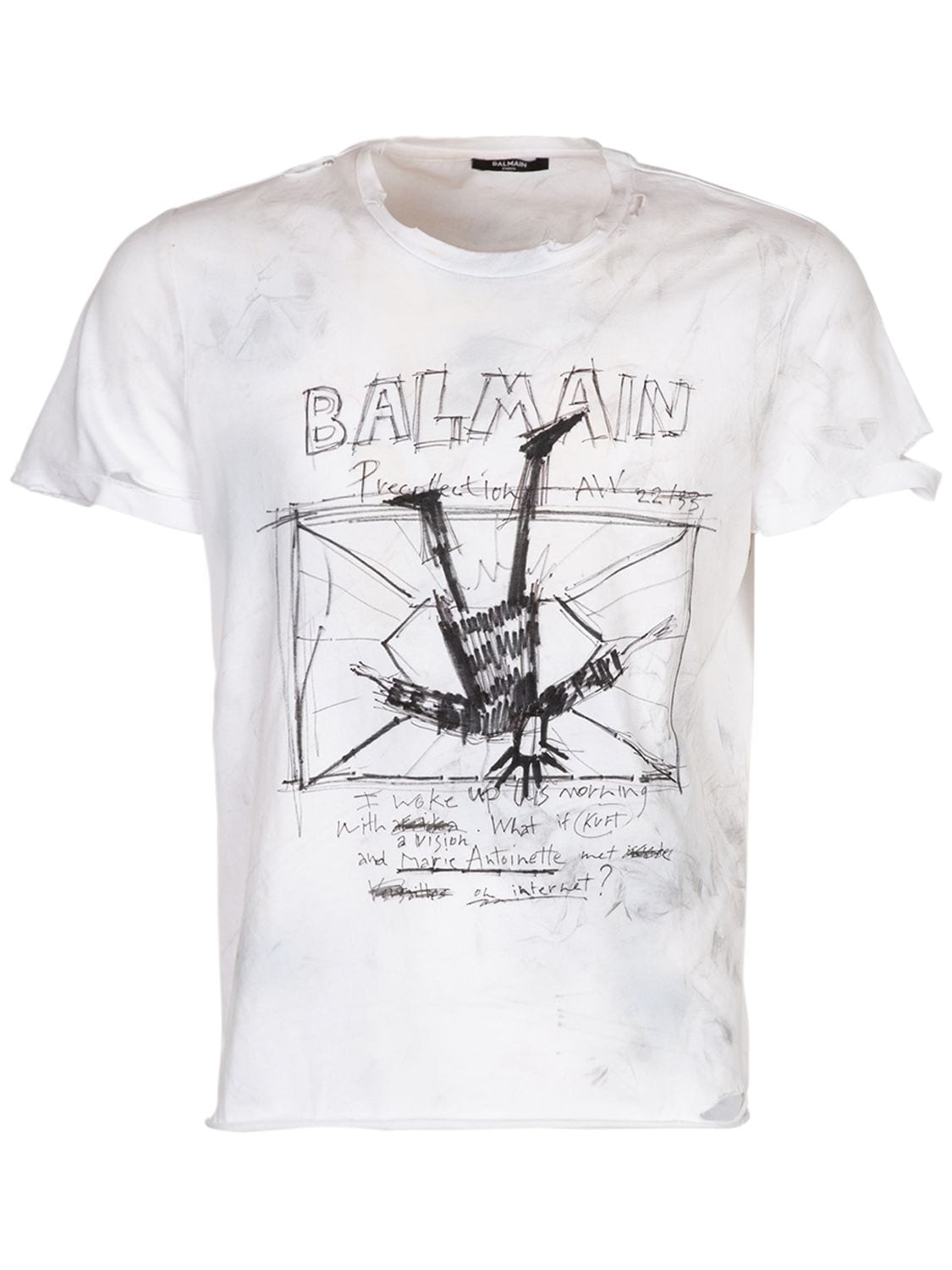 Bedrucktes T-shirt Aus Baumwolljersey - BALMAIN - Modalova