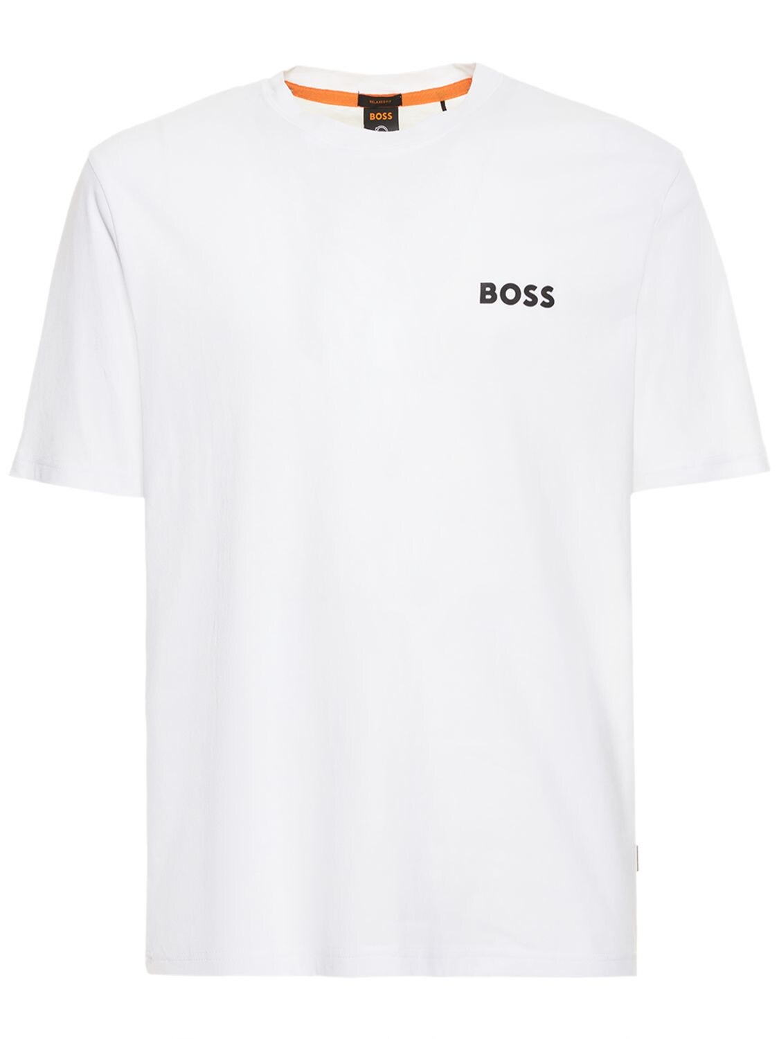 T-shirt Aus Baumwolle - BOSS - Modalova