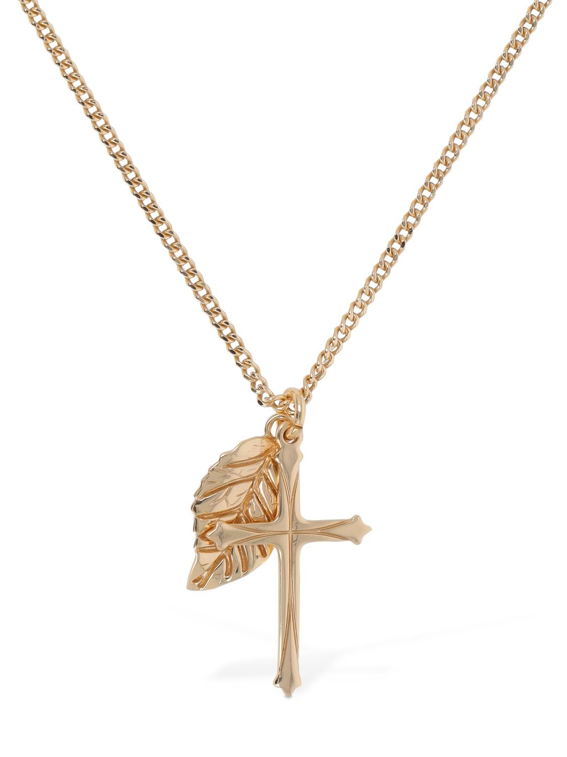 Halskette Mit Kreuz Und Blatt - EMANUELE BICOCCHI - Modalova
