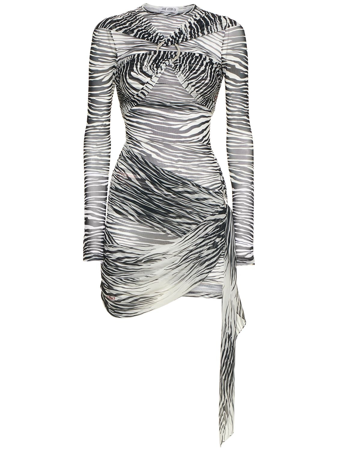 Fran Printed Tiger Mini Dress W/ Rings - THE ATTICO - Modalova