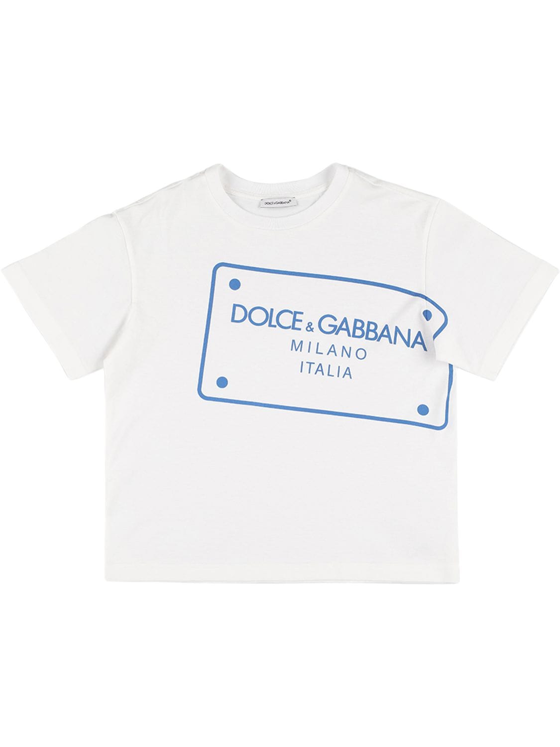 T-shirt Aus Baumwolljersey Mit Logodruck - DOLCE & GABBANA - Modalova