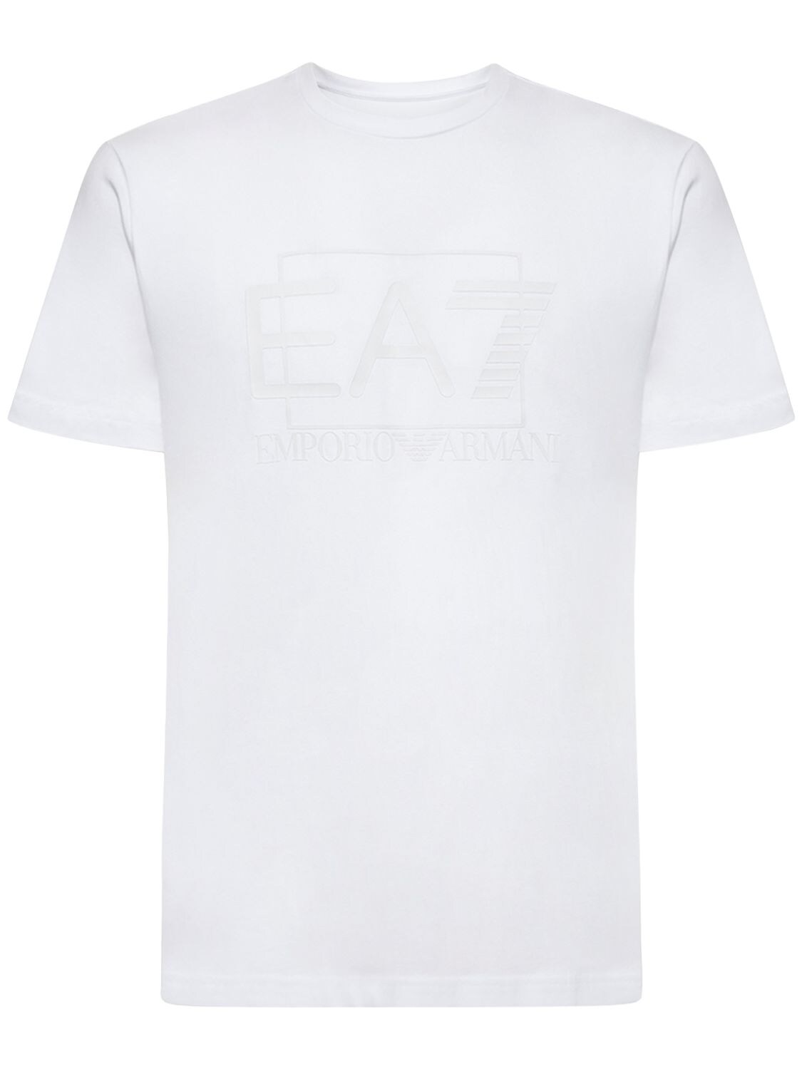 T-shirt Aus Baumwolljersey Mit Druck - EA7 EMPORIO ARMANI - Modalova