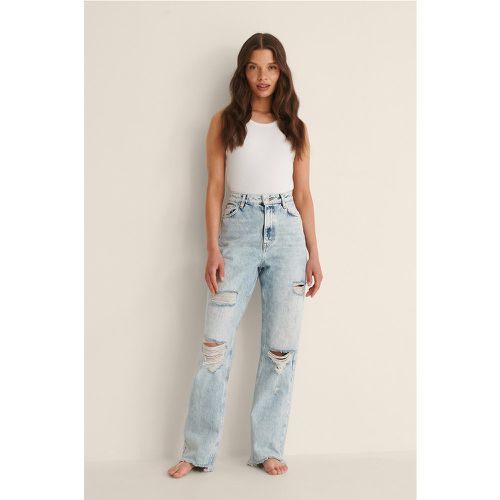 Destroyed-Jeans mit hoher Taille - Blue - NA-KD Trend - Modalova