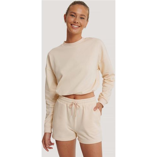 Organische Kordelzug Sweatshirt Shorts - Beige - NA-KD Basic - Modalova