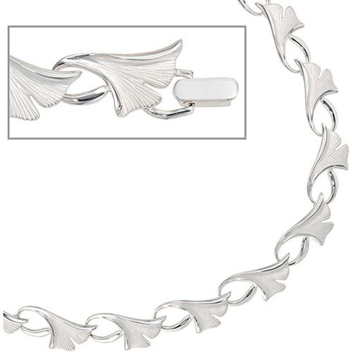Collier Halskette Ginko Ginkgo 925 Silber mattiert 47 cm Kette Silberkette - SIGO - Modalova