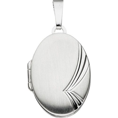 Medaillon oval für 2 Fotos 925 Sterling Silber mattiert Anhänger zum Öffnen - SIGO - Modalova