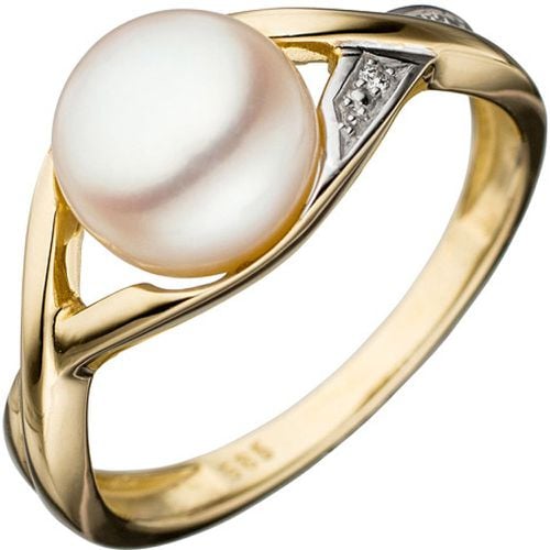Damen Ring 585 Gold Gelbgold bicolor 1 Süßwasser Perle Goldring Perlenring - SIGO - Modalova