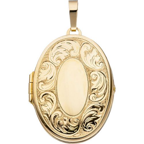 Medaillon oval für 2 Fotos 925 Silber gold vergoldet Anhänger zum Öffnen - SIGO - Modalova