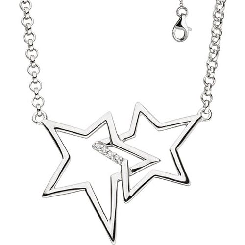 Collier Halskette Sterne 925 Silber mit Zirkonia 45 cm Kette Silberkette - SIGO - Modalova