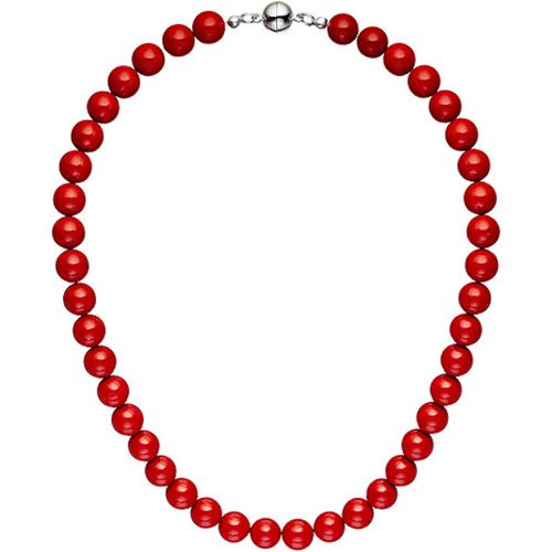 Halskette Kette Muschelkern Perlen rot 45 cm Perlenkette - SIGO - Modalova