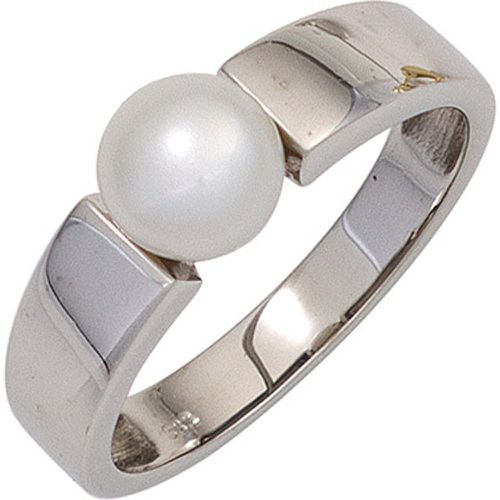 Damen Ring 333 Gold Weißgold 1 Süßwasser Perle Goldring Perlenring - SIGO - Modalova