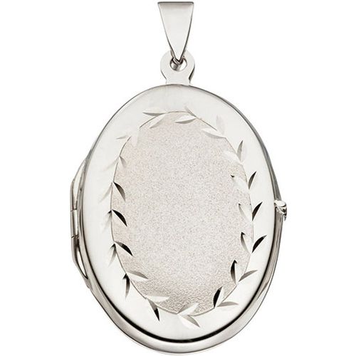 Medaillon oval 925 Sterling Silber rhodiniert mattiert Anhänger zum Öffnen - SIGO - Modalova
