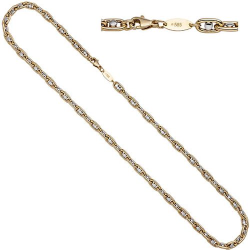 Halskette Kette 585 Gold Gelbgold Weißgold bicolor 55 cm Goldkette Fantasiekette - SIGO - Modalova