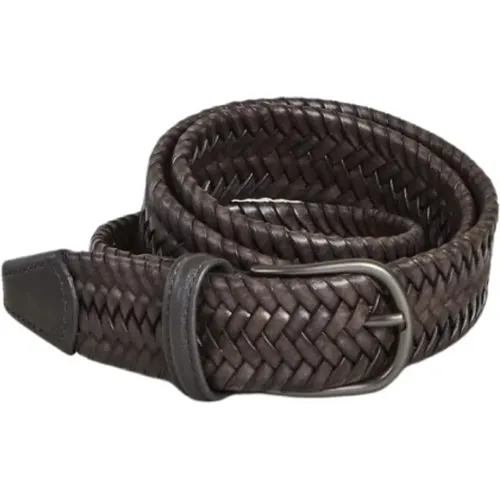 Elasticated braided leather belt , Herren, Größe: 95 CM - Anderson's - Modalova