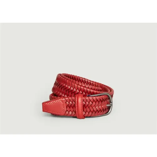 Elasticated braided leather belt , Herren, Größe: 90 CM - Anderson's - Modalova