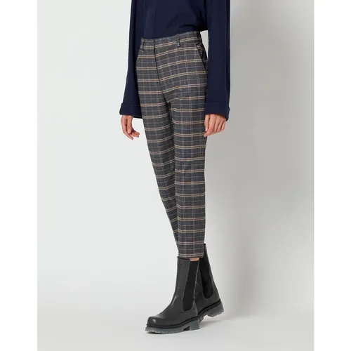 Chino trousers with check check art. P084pq , Damen, Größe: XL - Manila Grace - Modalova