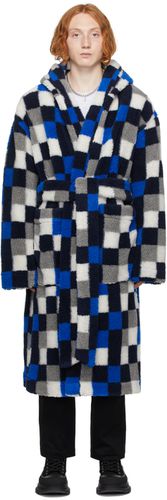 Blue & Grey Checkboard Robe - Marcelo Burlon County of Milan - Modalova