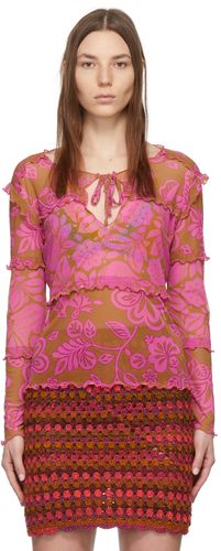 Pink Paradisiac Combo Mesh T-Shirt - Anna Sui - Modalova