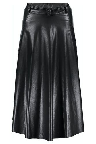 Skirt Pu Wide + Belt Black - Geisha - Modalova