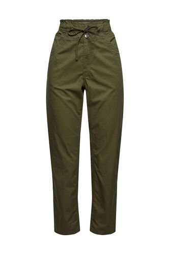 High-rise Trousers Made Of 100% Organic Cotton Khaki Green - ESPRIT - Modalova